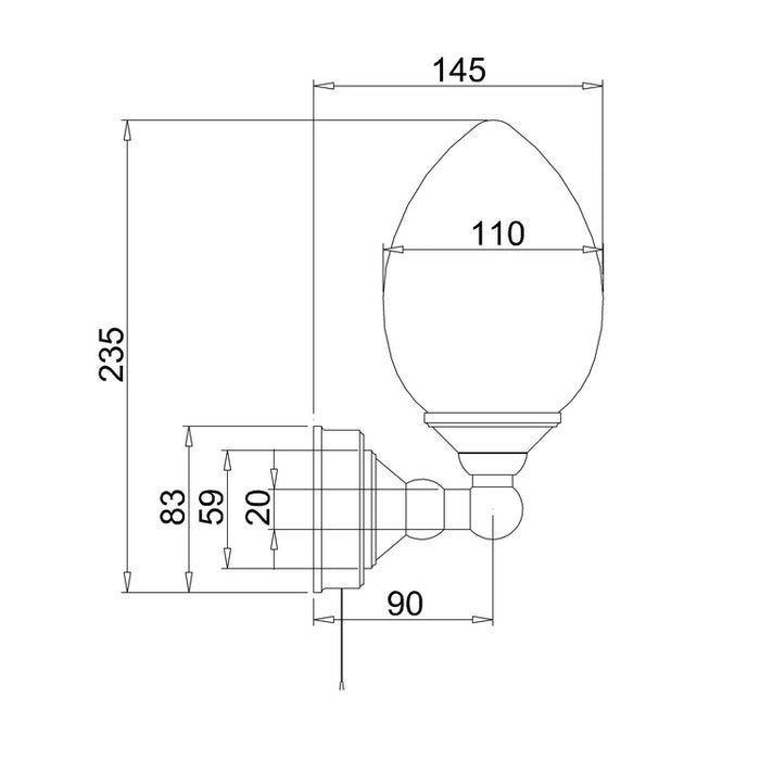 Burlington Edwardian Elliptical Traditional Single Bathroom Light