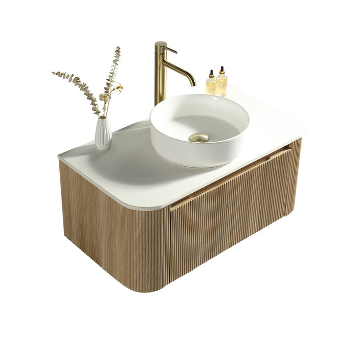 Lussaro Isabelle Wall Hung Vanity Unit With Countertop - 872mm Wide