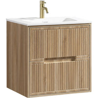 Tailored Bolzana 2 Drawer Wall Hung Vanity Unit with Matt White Basin