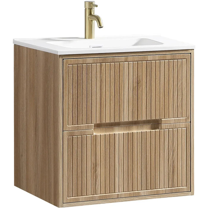 Tailored Bolzana 2 Drawer Wall Hung Vanity Unit with Matt White Basin