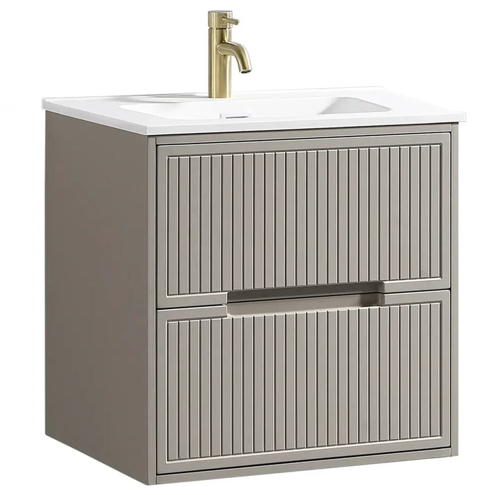 Tailored Bolzana 2 Drawer Wall Hung Vanity Unit with Matt White Basin