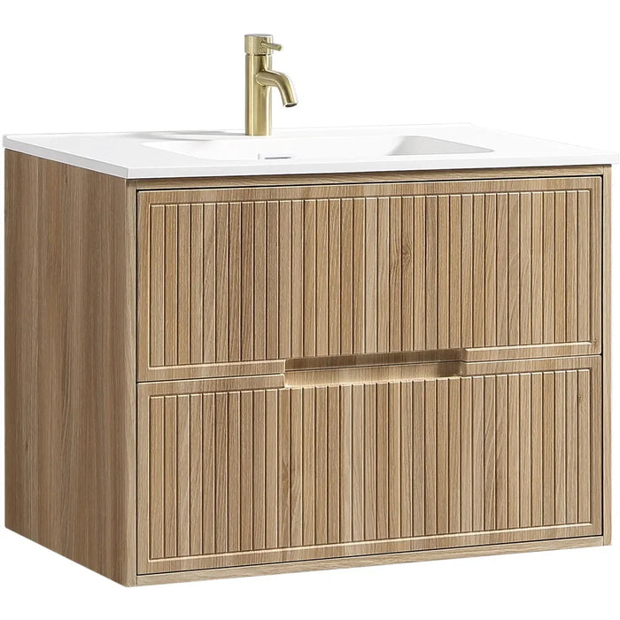 Tailored Bolzana 2 Drawer Wall Hung Vanity Unit with Matt White Basin