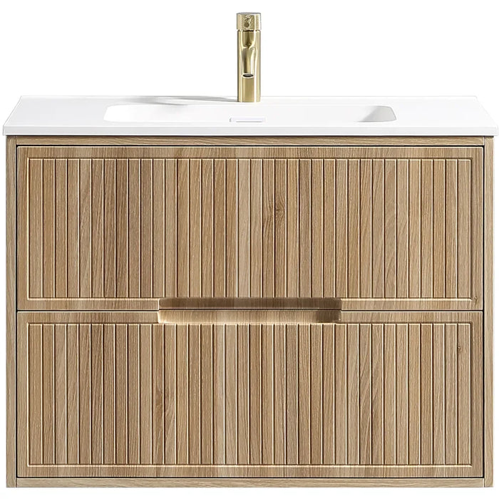 Tailored Bolzana 2 Drawer Wall Hung Vanity Unit with Matt White Basin