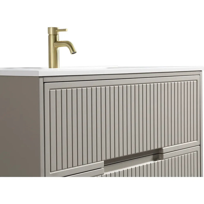 Tailored Bolzana 2 Drawer Wall Hung Vanity Unit with Matt White Basin