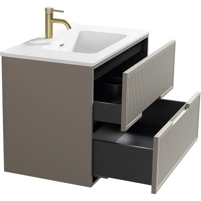 Tailored Bolzana 2 Drawer Wall Hung Vanity Unit with Matt White Basin