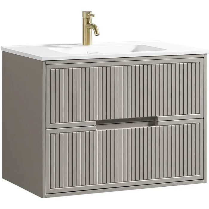 Tailored Bolzana 2 Drawer Wall Hung Vanity Unit with Matt White Basin