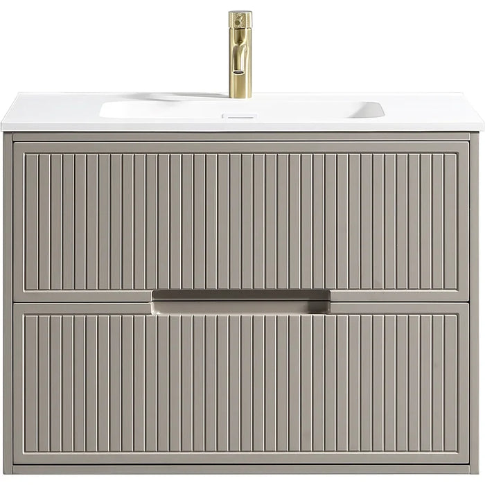 Tailored Bolzana 2 Drawer Wall Hung Vanity Unit with Matt White Basin