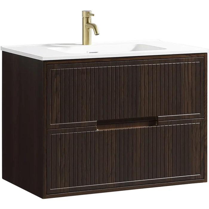 Tailored Bolzana 2 Drawer Wall Hung Vanity Unit with Matt White Basin