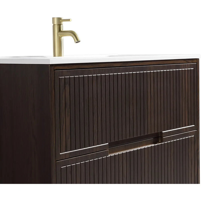 Tailored Bolzana 2 Drawer Wall Hung Vanity Unit with Matt White Basin