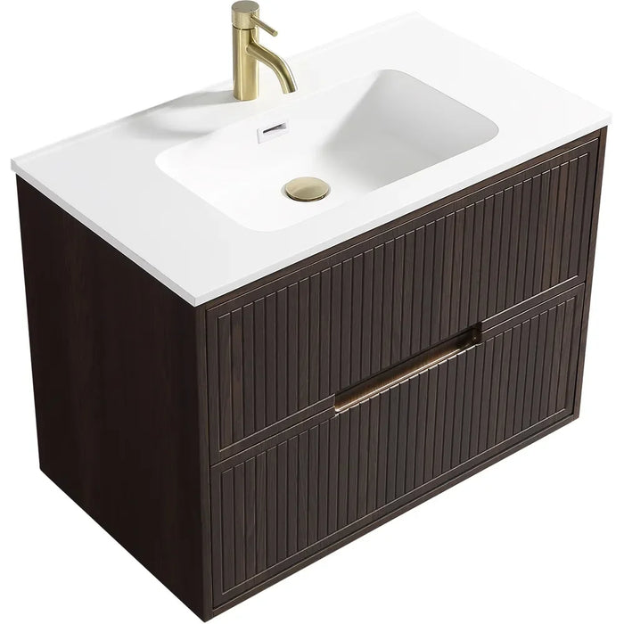 Tailored Bolzana 2 Drawer Wall Hung Vanity Unit with Matt White Basin