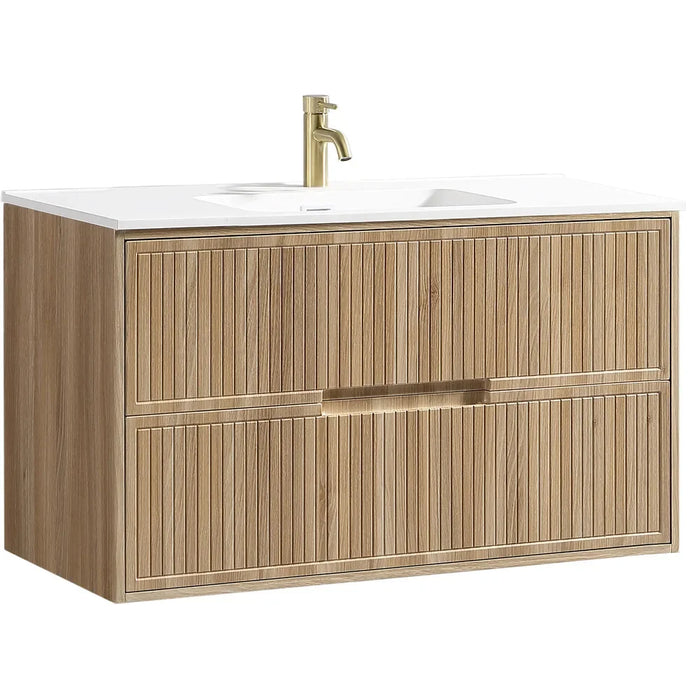 Tailored Bolzana 2 Drawer Wall Hung Vanity Unit with Matt White Basin
