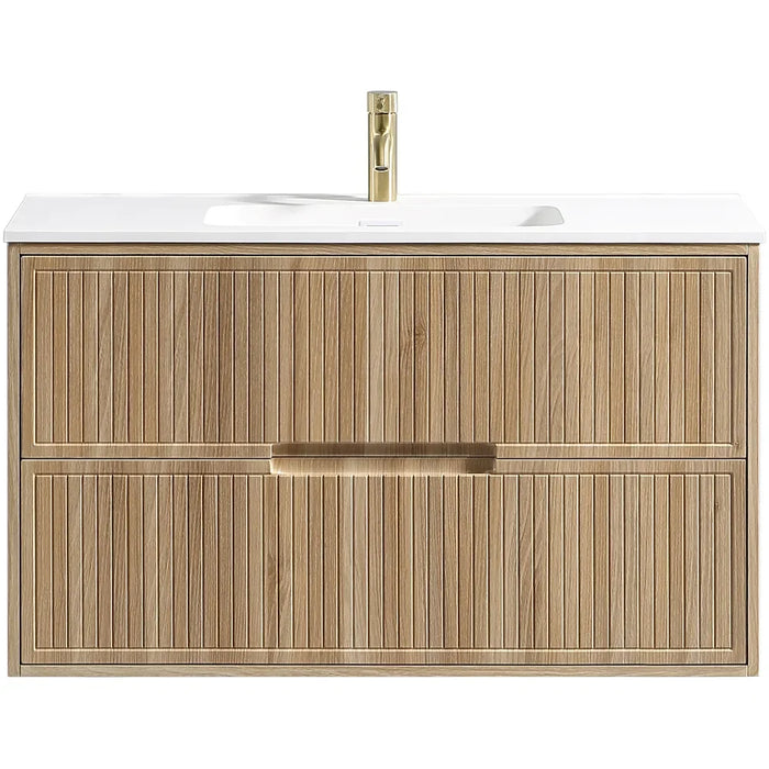 Tailored Bolzana 2 Drawer Wall Hung Vanity Unit with Matt White Basin