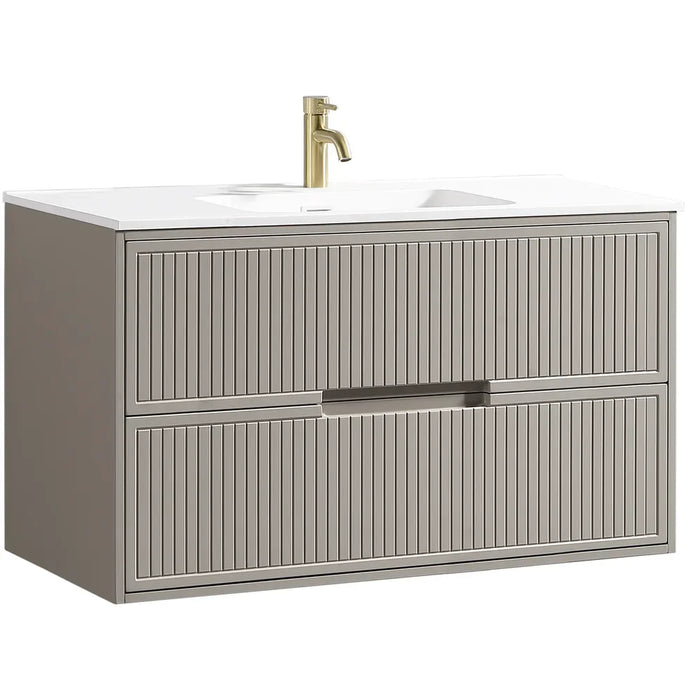 Tailored Bolzana 2 Drawer Wall Hung Vanity Unit with Matt White Basin