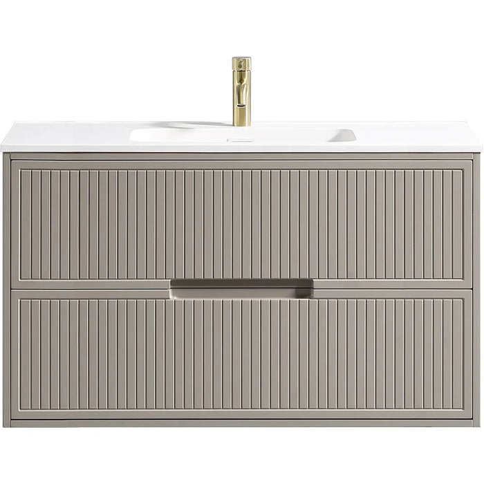 Tailored Bolzana 2 Drawer Wall Hung Vanity Unit with Matt White Basin