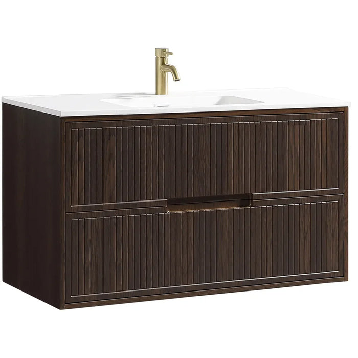 Tailored Bolzana 2 Drawer Wall Hung Vanity Unit with Matt White Basin