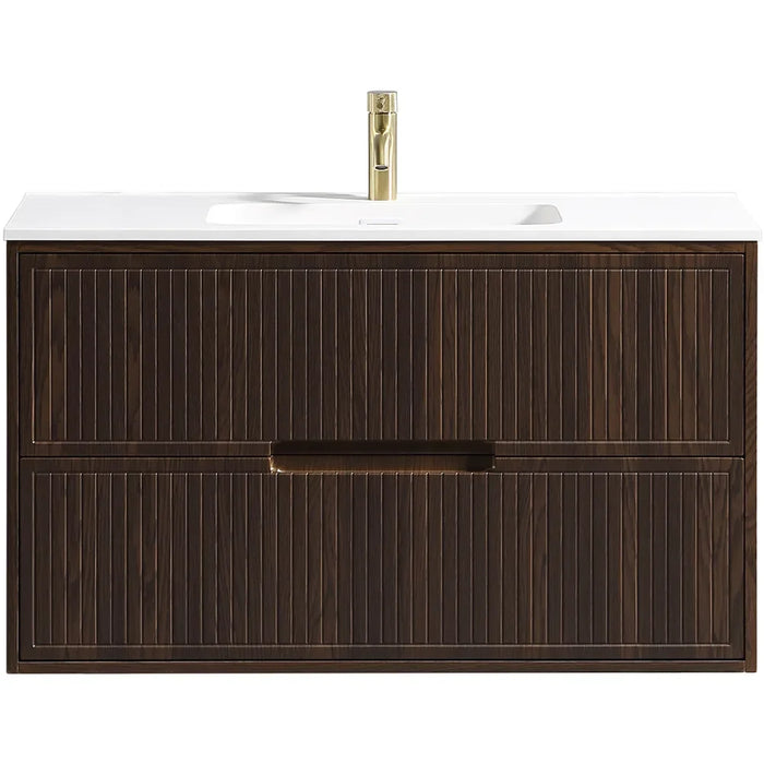 Tailored Bolzana 2 Drawer Wall Hung Vanity Unit with Matt White Basin
