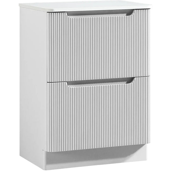 Tailored Monza 600mm 2 Drawer Fluted Floorstanding Vanity Unit with Sintered Stone Countertop