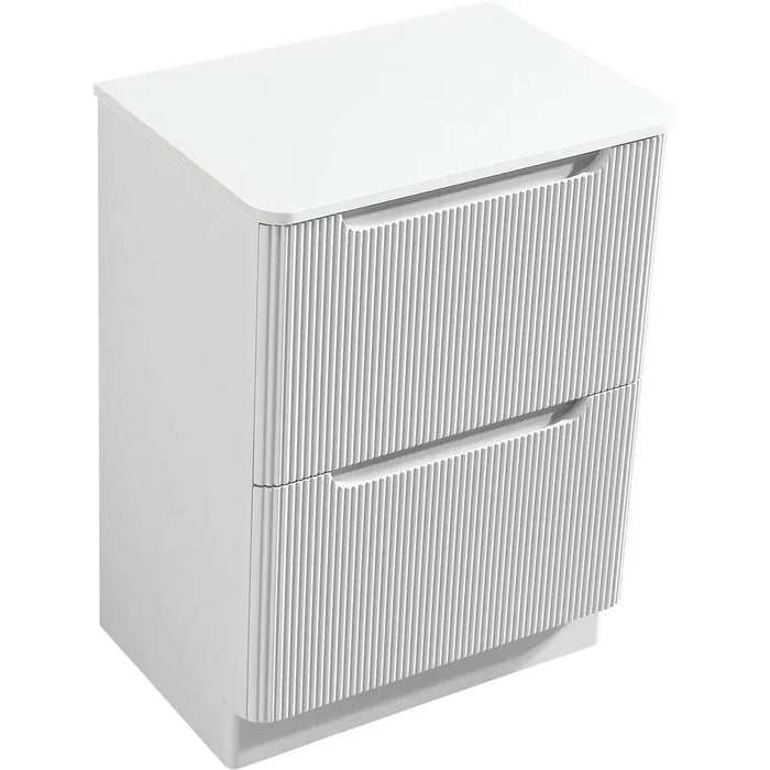 Tailored Monza 600mm 2 Drawer Fluted Floorstanding Vanity Unit with Sintered Stone Countertop