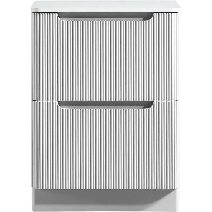 Tailored Monza 600mm 2 Drawer Fluted Floorstanding Vanity Unit with Sintered Stone Countertop