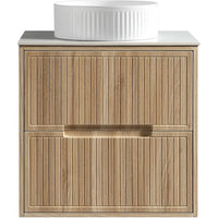 Tailored Bolzana 2 Drawer Wall Hung Vanity Unit with Sintered Stone Countertop