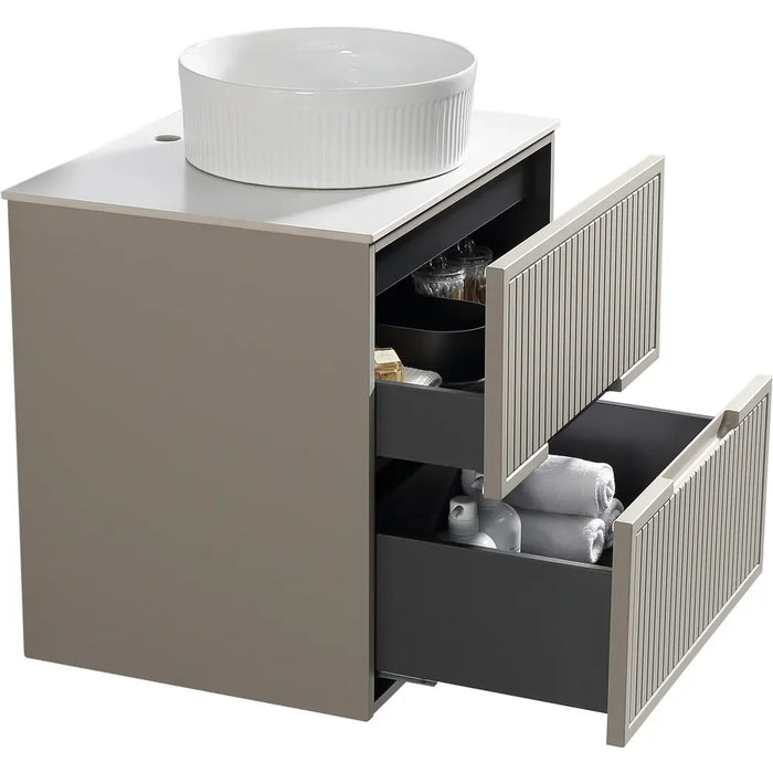 Tailored Bolzana 2 Drawer Wall Hung Vanity Unit with Sintered Stone Countertop