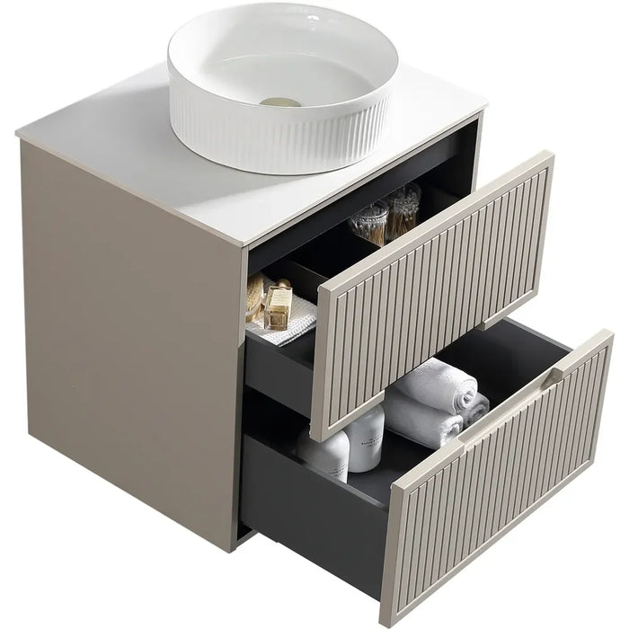 Tailored Bolzana 2 Drawer Wall Hung Vanity Unit with Sintered Stone Countertop