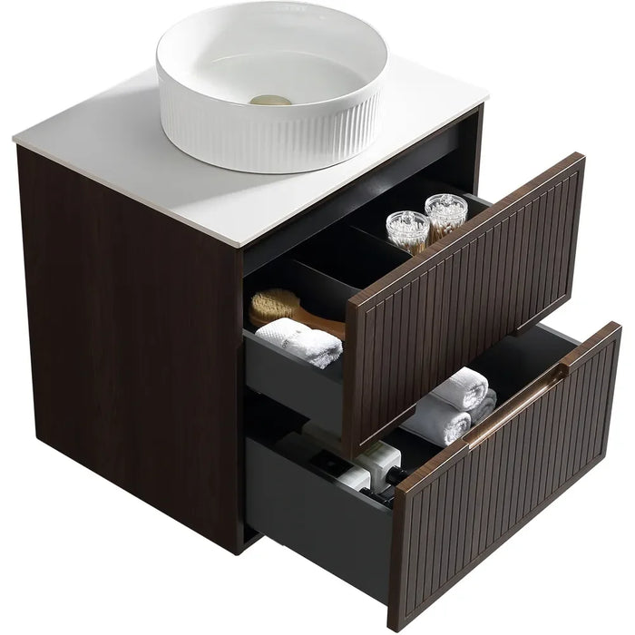 Tailored Bolzana 2 Drawer Wall Hung Vanity Unit with Sintered Stone Countertop