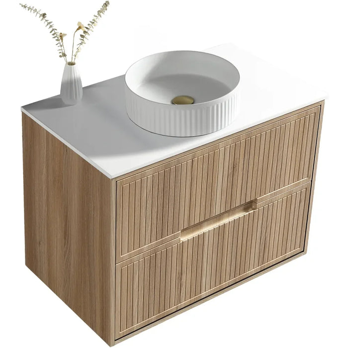 Tailored Bolzana 2 Drawer Wall Hung Vanity Unit with Sintered Stone Countertop