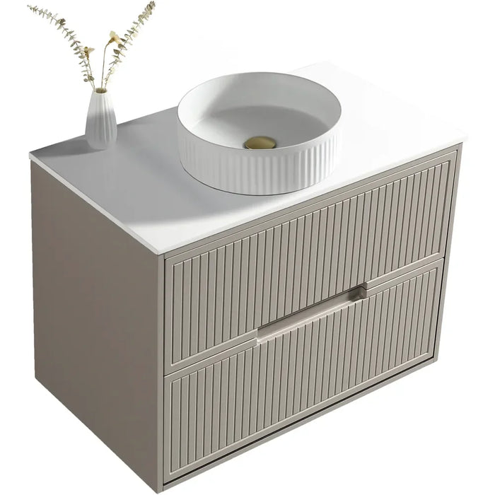 Tailored Bolzana 2 Drawer Wall Hung Vanity Unit with Sintered Stone Countertop