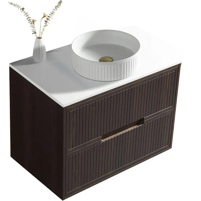 Tailored Bolzana 2 Drawer Wall Hung Vanity Unit with Sintered Stone Countertop