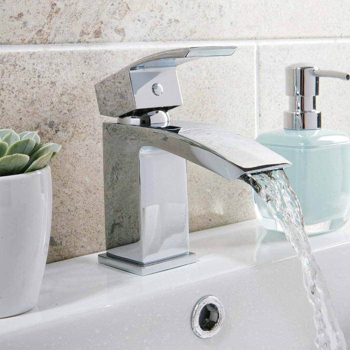 Scudo Descent Mono Basin Mixer Tap with Free Waste
