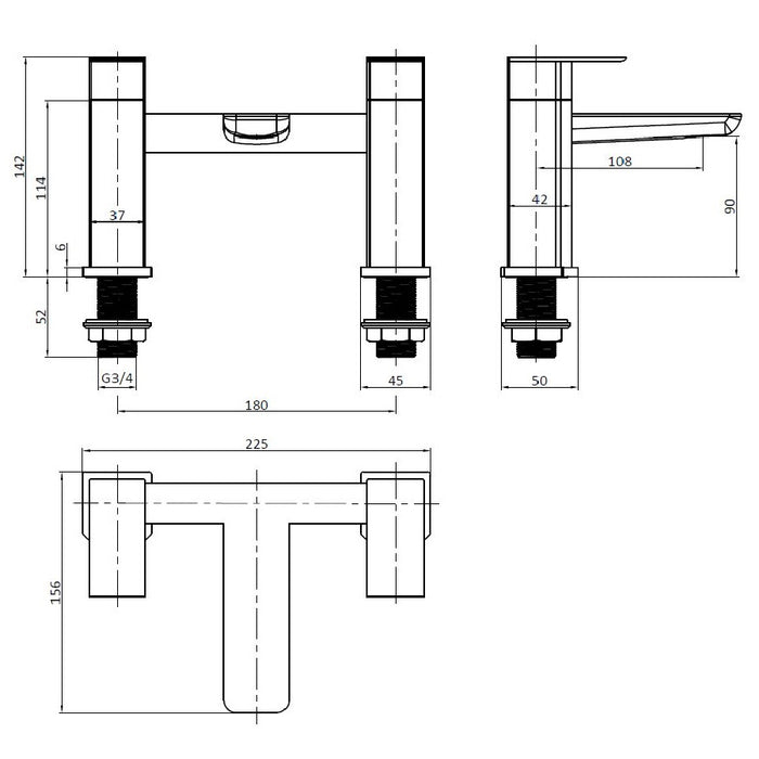 Scudo Muro Bath Filler Tap