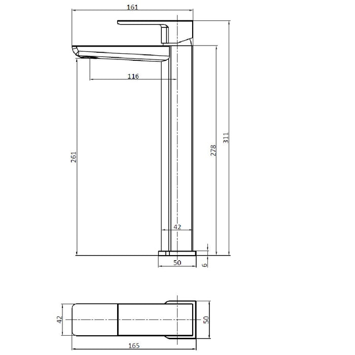 Scudo Muro Mono Tall Basin Mixer Tap