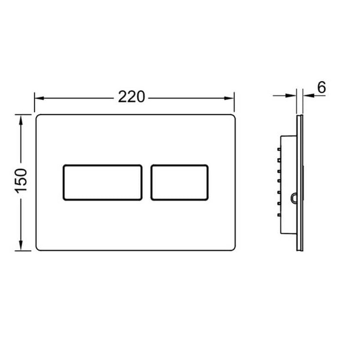 Tece Solid Dual Flush Plate for Concealed Cistern