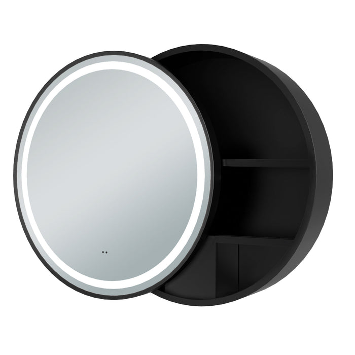 Tailored Monty 600mm Illuminated LED Round Single Sliding Door Mirror Cabinet