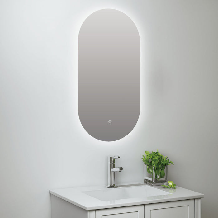 Tailored Raffy Illuminated Backlit LED Oval Touch Mirror 400mm x 800mm