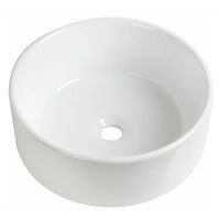 Tailored Rimini Round Countertop Basin - 415mm Wide - Gloss White