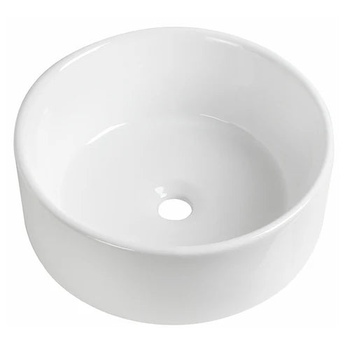 Tailored Rimini Round Countertop Basin - 415mm Wide - Gloss White