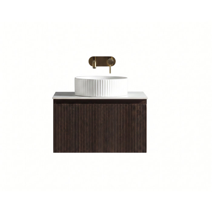 Tailored Flauto 1 Drawer Wall Hung Vanity Unit with Sintered Stone Countertop
