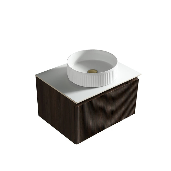 Tailored Flauto 1 Drawer Wall Hung Vanity Unit with Sintered Stone Countertop