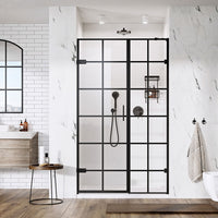 Roman Liberty Recessed Grid Hinged Shower Door