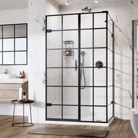 Roman Liberty Grid Hinged Shower Door With Inline