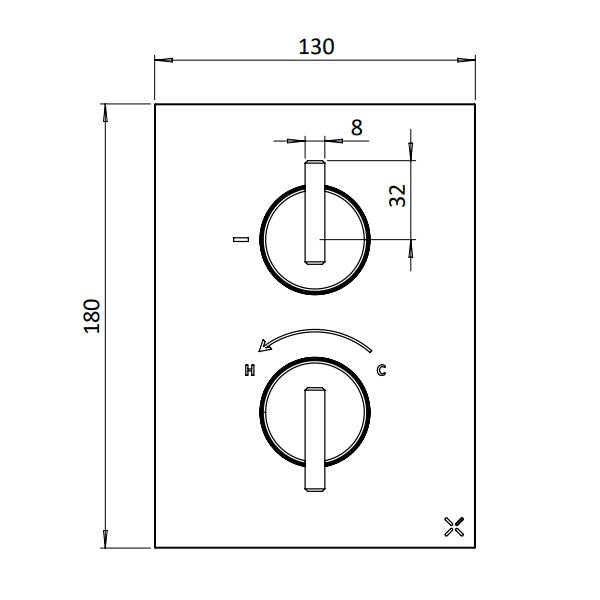 Crosswater MP3ONE6 1 Outlet Thermostatic Concealed Shower Valve With Crossbox - Slate