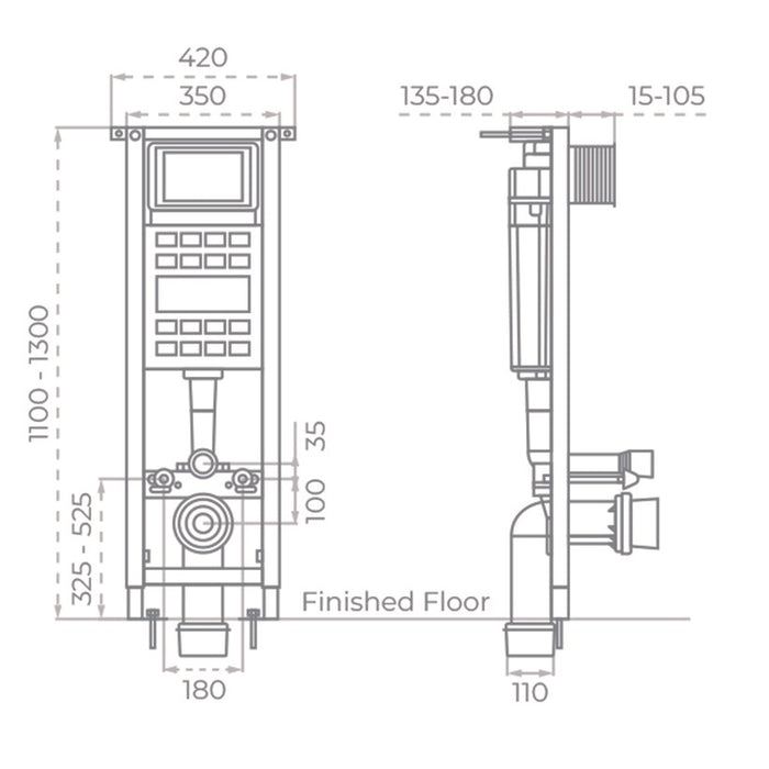 Sonas Concealed Cistern for Wall Hung WCs with Chrome Flush Plate