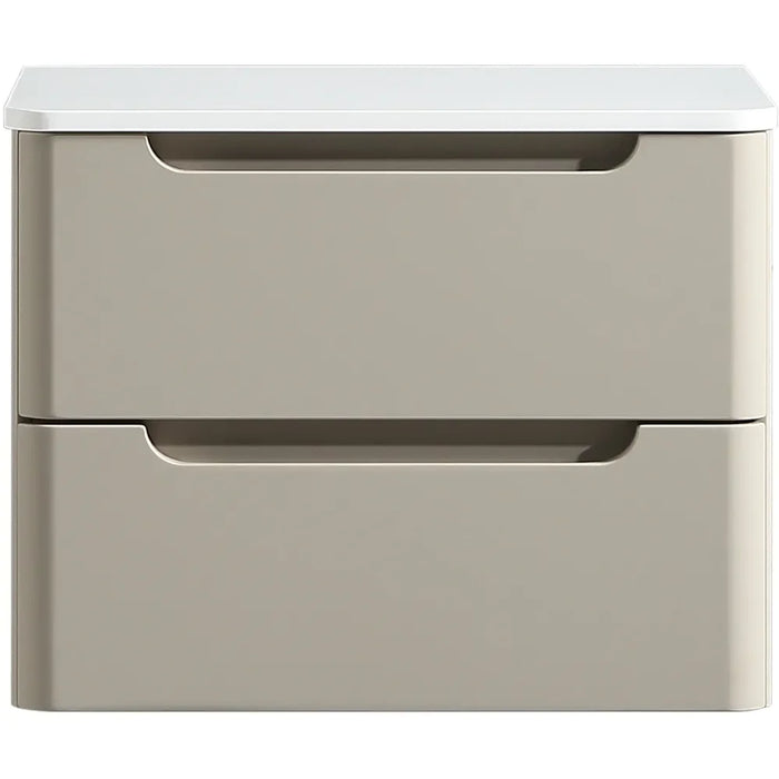 Tailored Monza 2 Drawer Wall Hung Vanity Unit with Sintered Stone Countertop