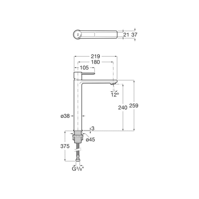 Roca Targa Tall Basin Mixer Tap