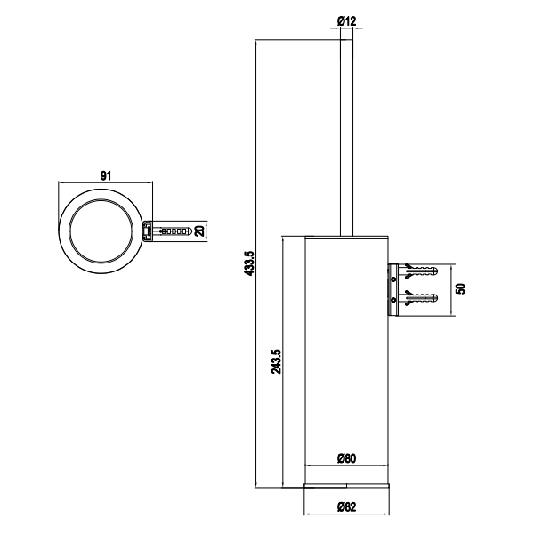 Crosswater 3ONE6 Toilet Brush Holder