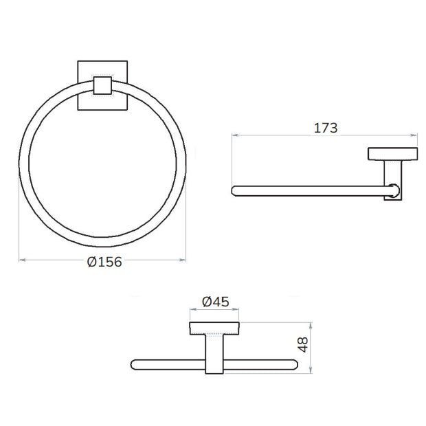 Sonas Piave Towel Ring - Chrome