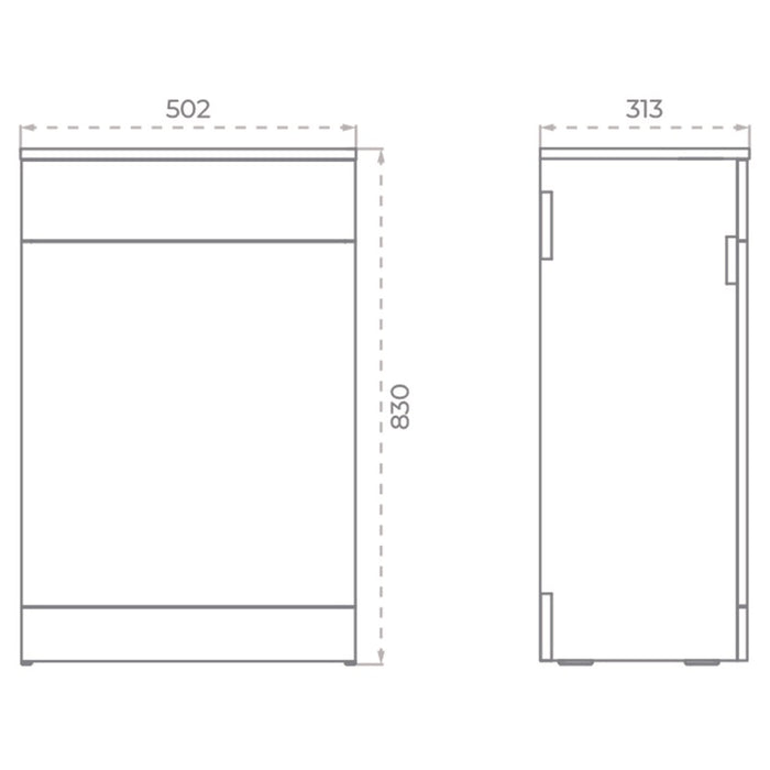 Sonas Strata 500mm WC Unit & Cistern with Chrome Flush Button