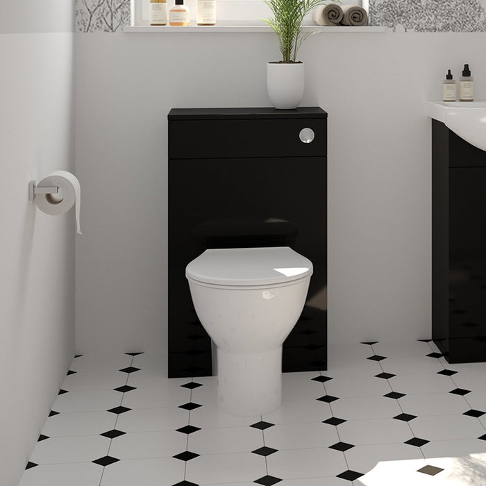 Sonas Strata 500mm WC Unit & Cistern with Chrome Flush Button